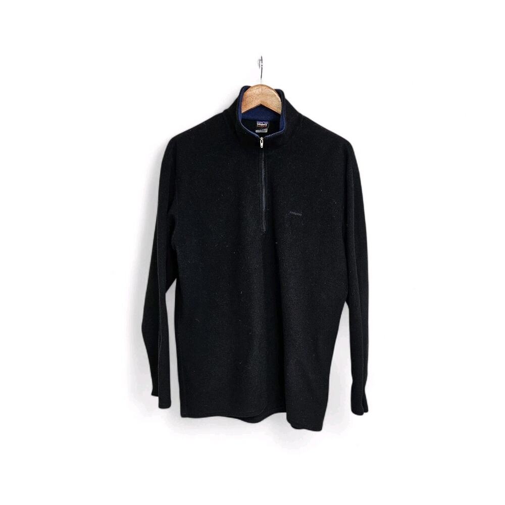 Patagonia Capilene Black Fleece 1/4 Zip Pullover Mens Size XL